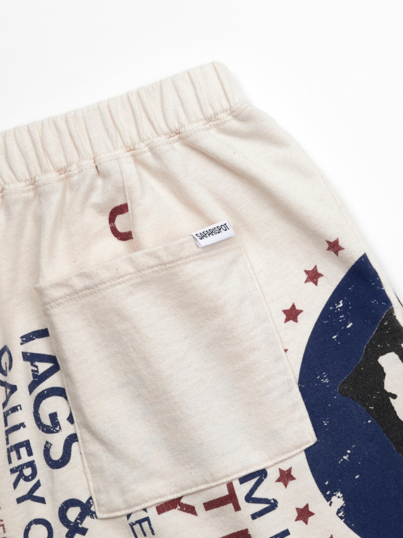 MULTI SKULL COTTON SHORTS (IVORY)