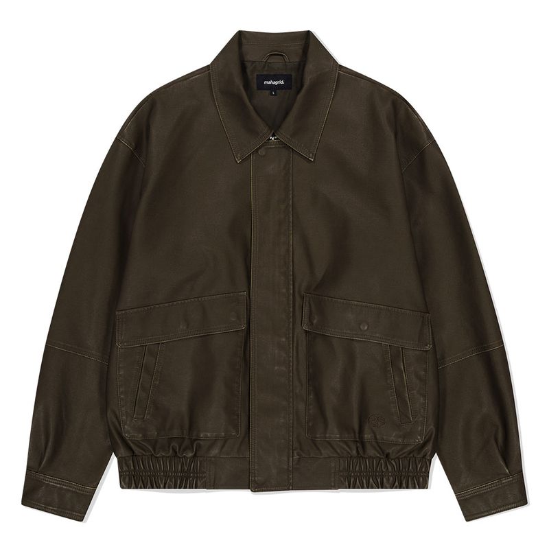 mahagrid（マハグリッド）の「WASHED FAUX LEATHER BLOUSON（Jackets/Outerwear）」