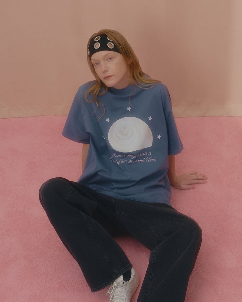 CHARMING SHELL TSHIRT-BLUE