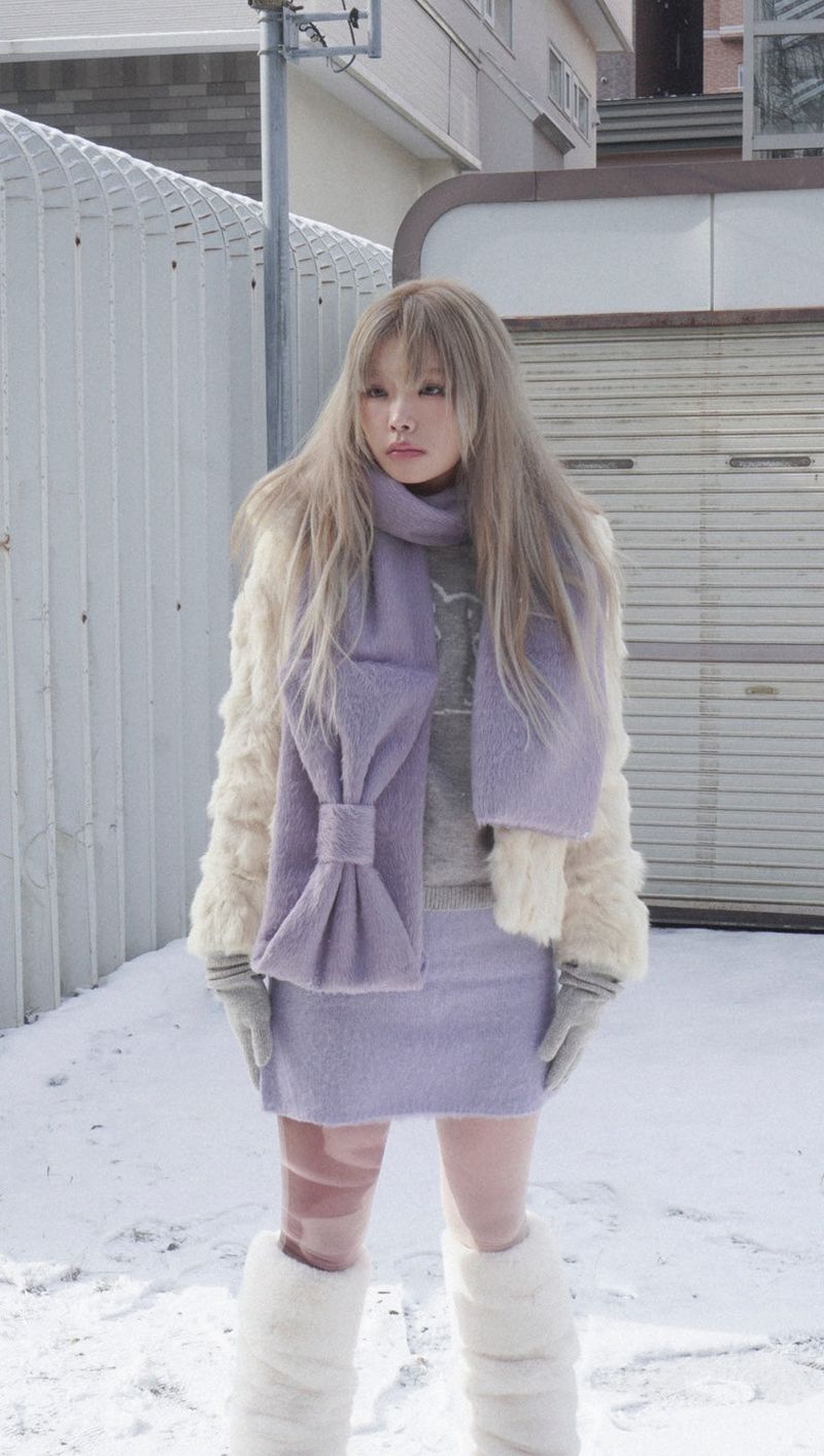Ribbon Muffler_Fairy violet