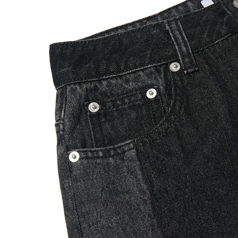 CHERRY WASHING DENIM PANTS [BLACK]