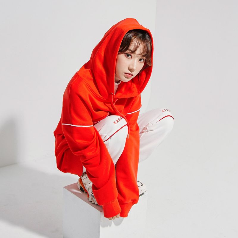 Oversize Front Line Hoodie Red