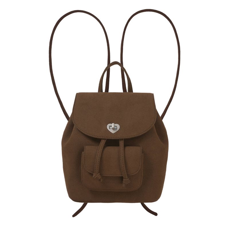 HEART LOCK BACKPACK (SUEDE)BROWN