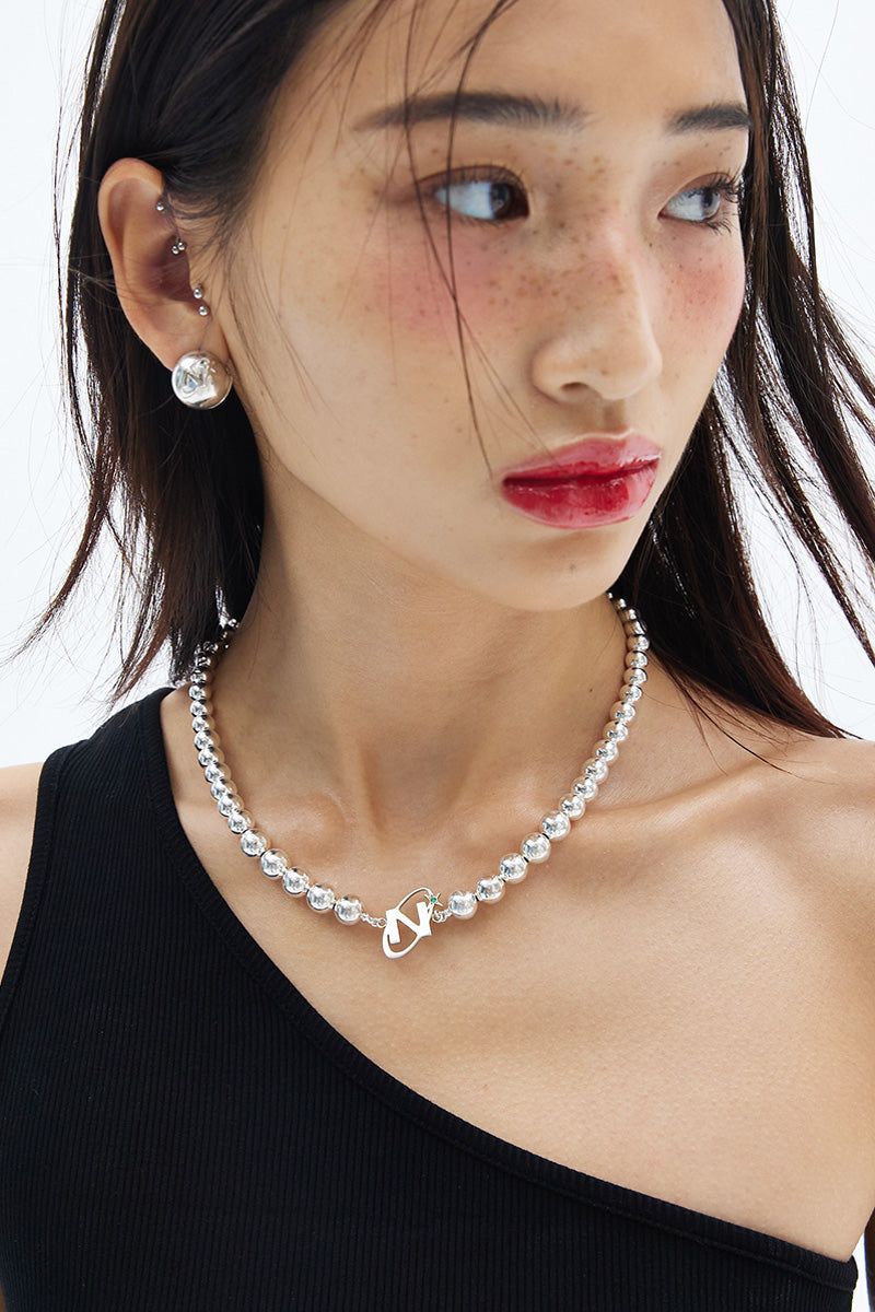 N ロゴボールピアス