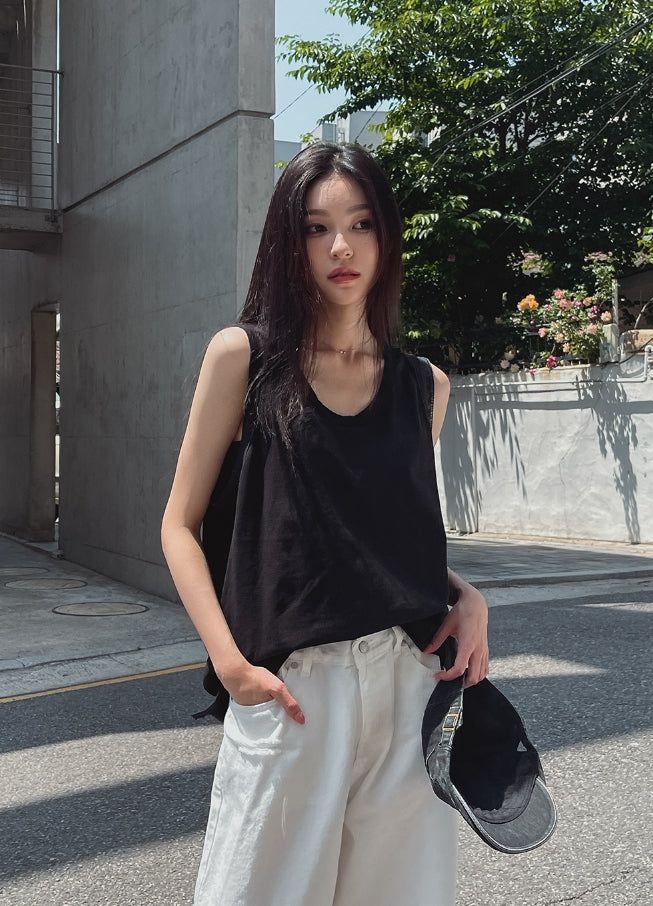 Summer Silk Oversized Fit Layered Sleeveless