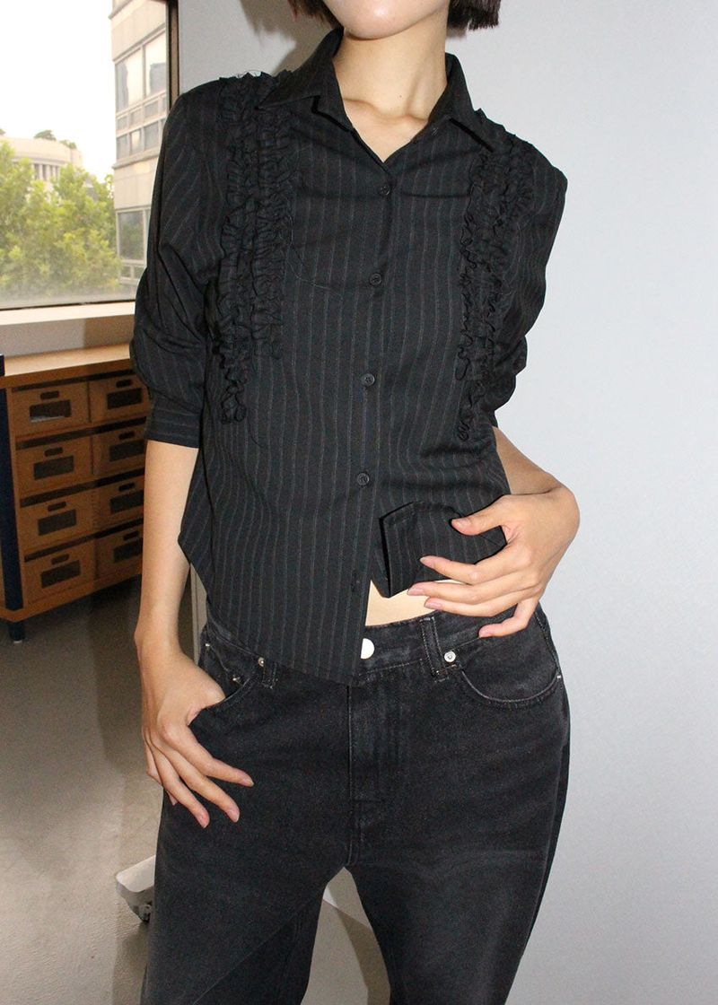 FRILL STRIPE SHIRT