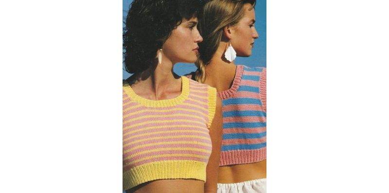 French mix crop knit vest
