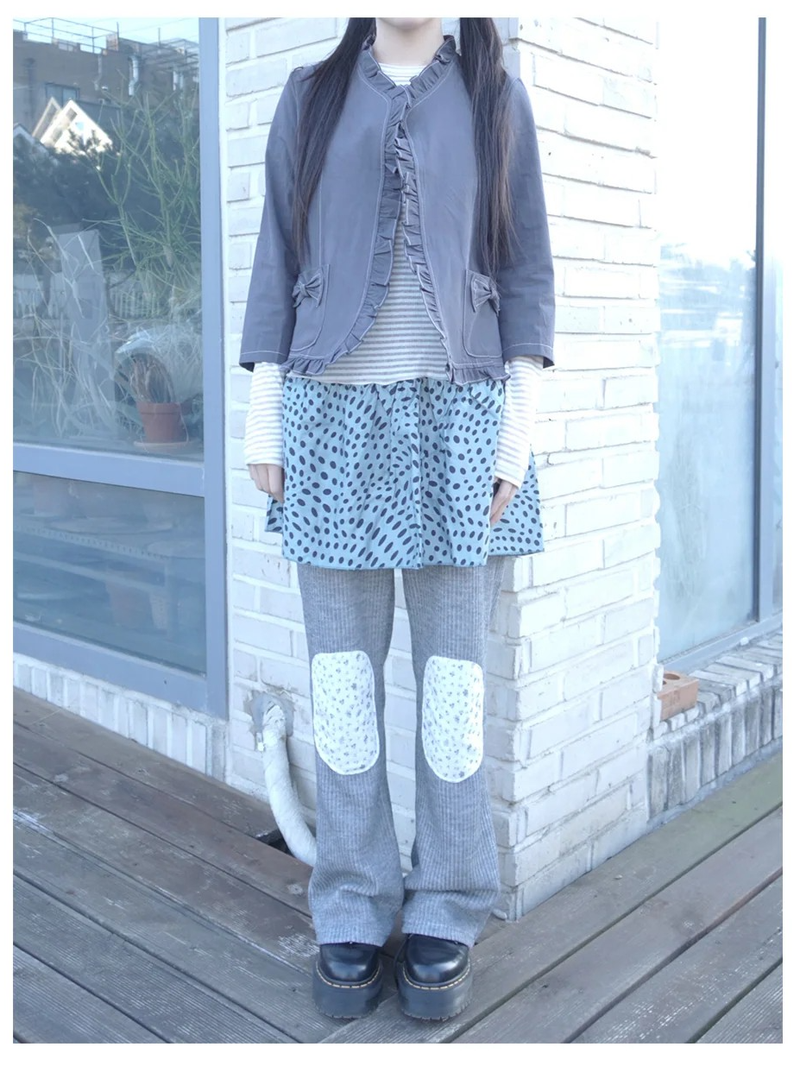floral patch pants