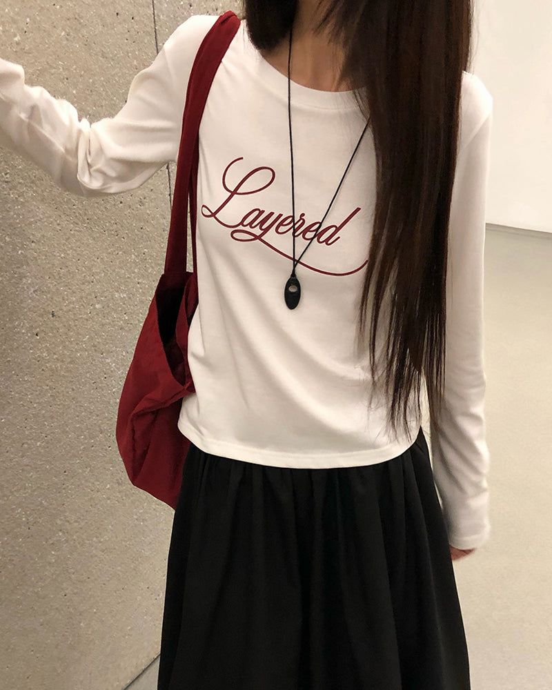 [ORIGINAL] Paper Lettering Long-Sleeve T-Shirt