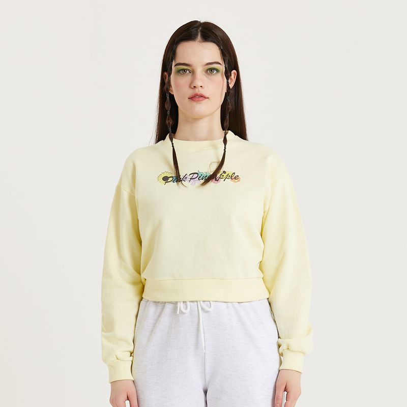 FLOWER LETTERING SWEAT SHIRT