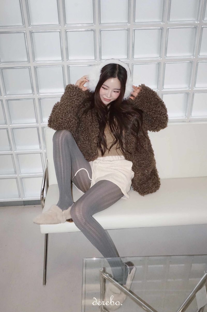 Dark Brown Poodle Fur Jacket