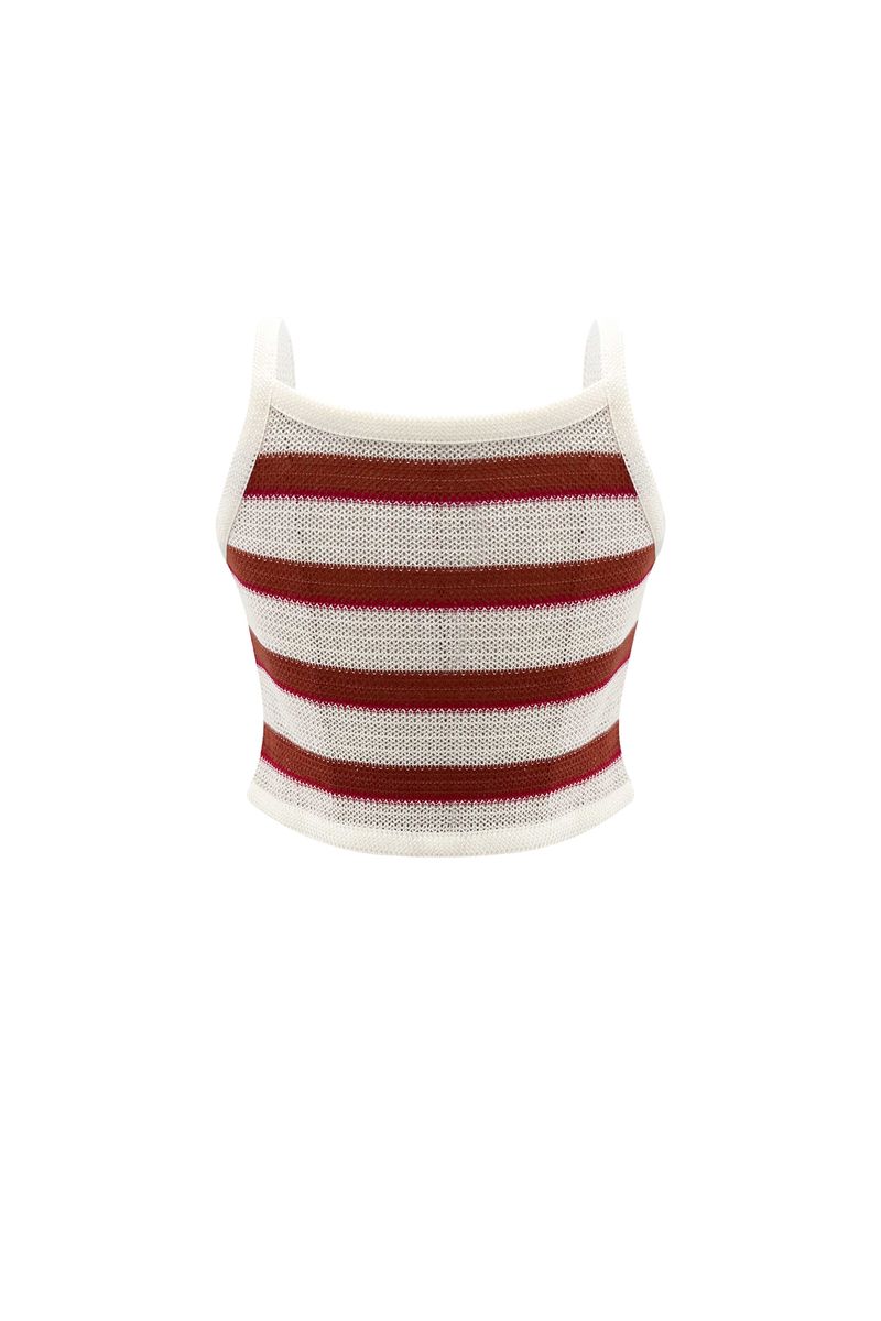 MIMI STRIPE SLEEVELESS / RED