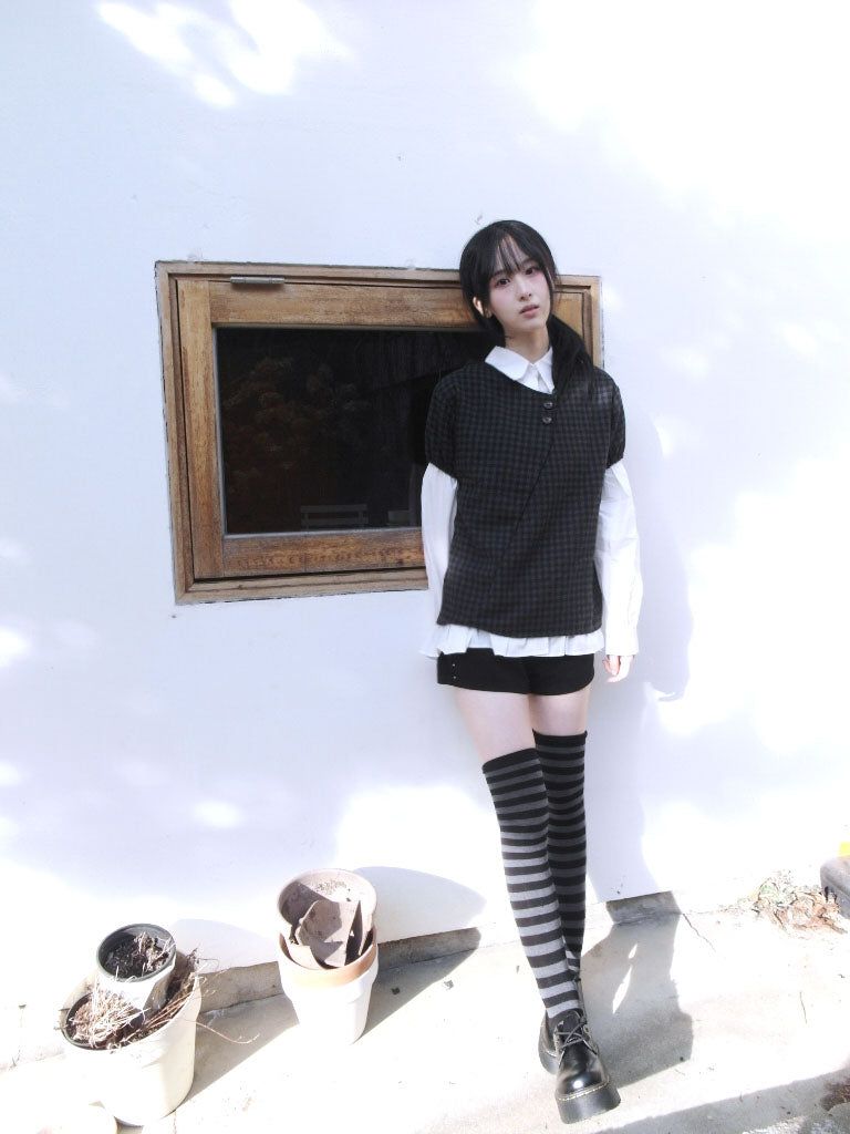 Check Layered Button Top (2colors)