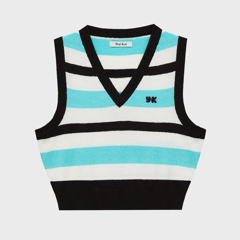 Stripe knit vest