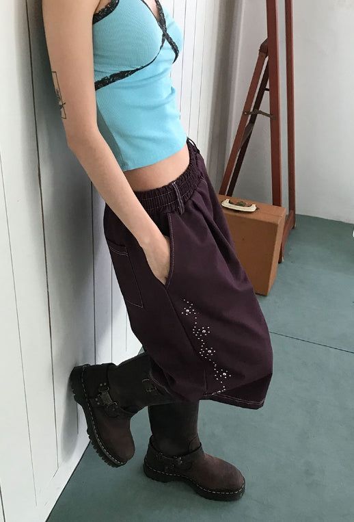 STUD LINE BERMUDA PANTS