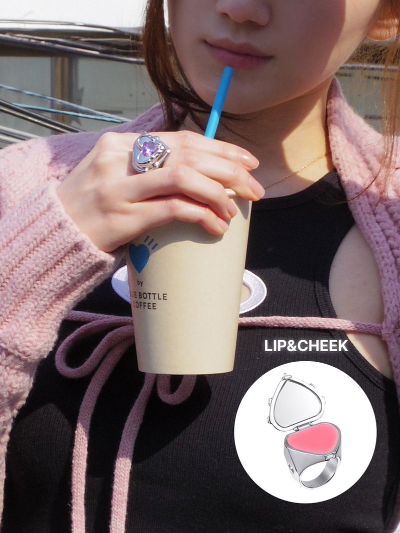 MUUN（ムーン）の「ハートロケット リップリング (Pink)（アクセサリー）」