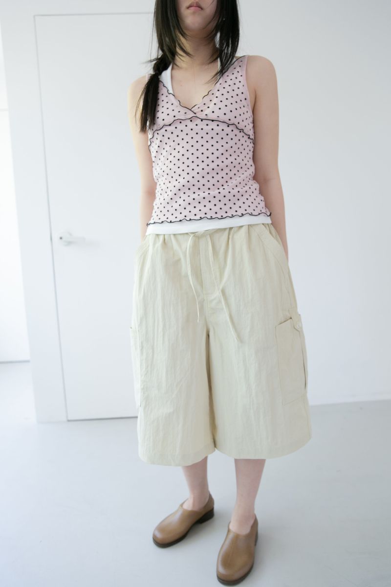 nylon button pocket bermuda pants(3colors)