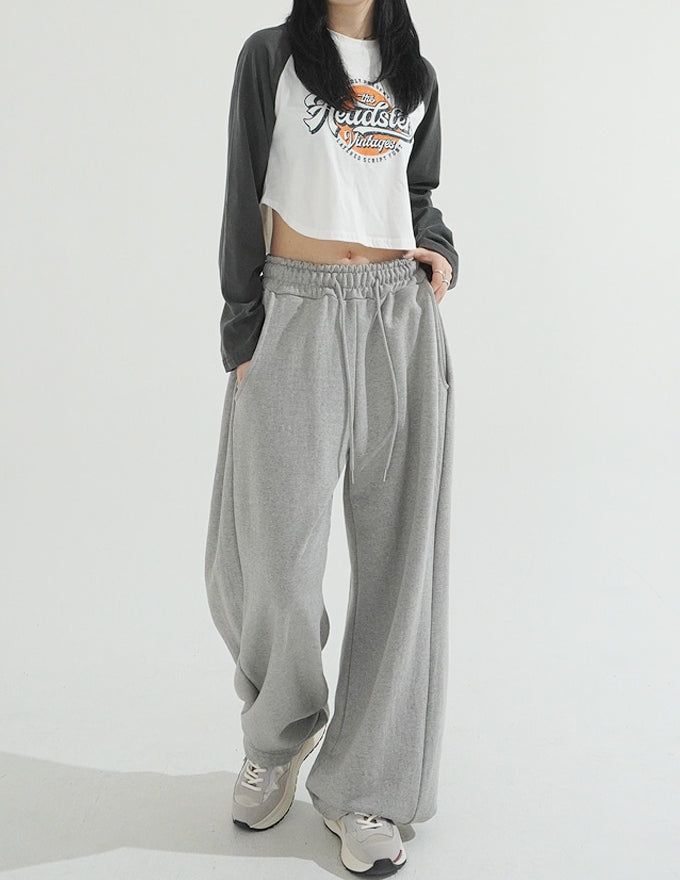 Snap Wide Sweat Pants