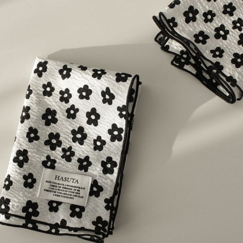 Black flower kitchen cloth