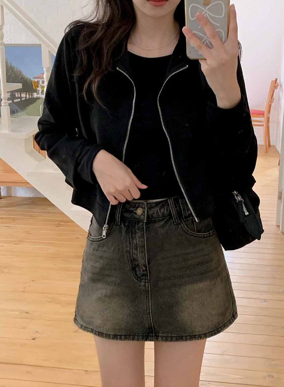 #Suede Collar Crop Jacket (3color)