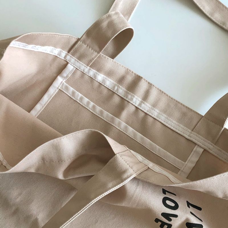 Lettering eco bag (Milk cocoa)