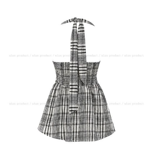 Sov Check Halter Blouse