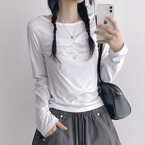hijjoo（ハイチュー）の「Phonon Span Vintage Boat Neck Long Sleeve T-shirt (3 colors)（Tops）」