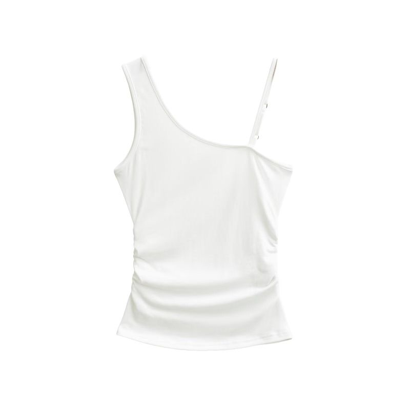 Amaris Asymmetric Strap Ruched Top