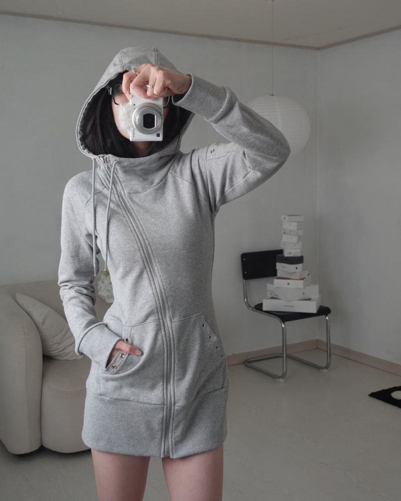 Zip up high neck one piece