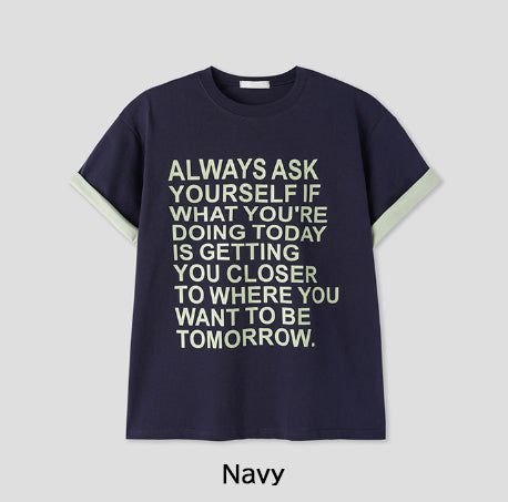 ウェルドーン レタリング カラー マッチング ショート スリーブ Tシャツ