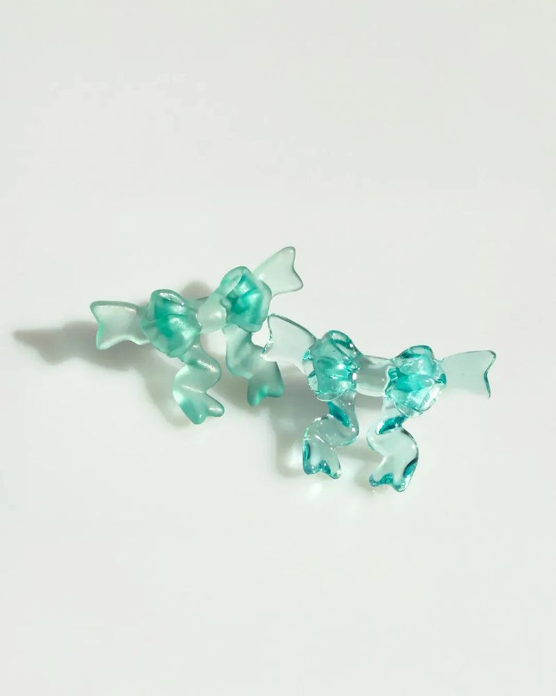 Jelly Ribbon Wing Ring - Clear Mint
