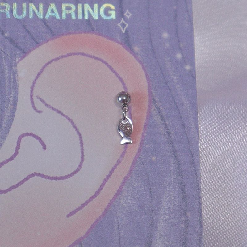 Full surgical steel mini fish piercing