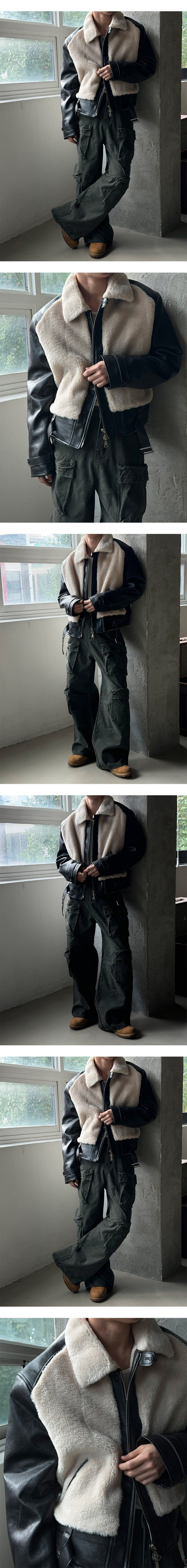Shirring leather mustang