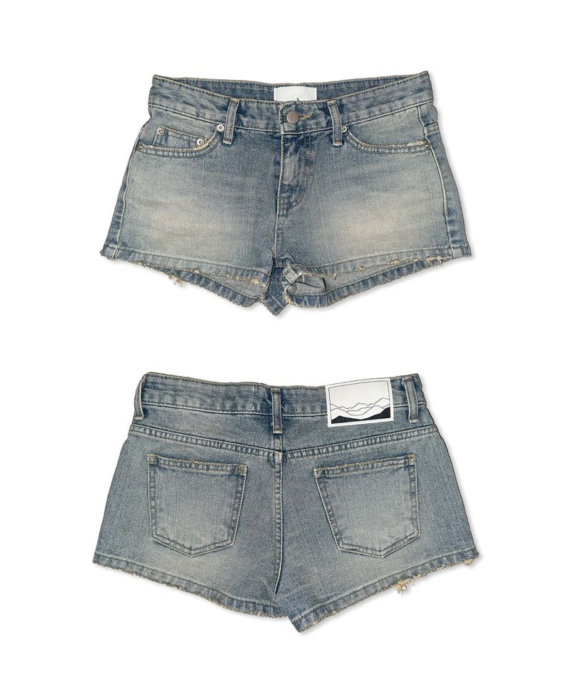 vintage wash denim shorts