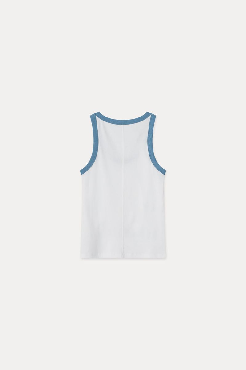DEEP NECK SLEEVELESS TOP_SKY BLUE-WHITE