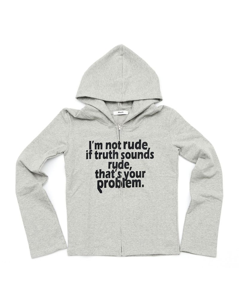 KRUCHI（クルチ）の「RUDE hood zip up (GREY) WOMENS（Tops）」