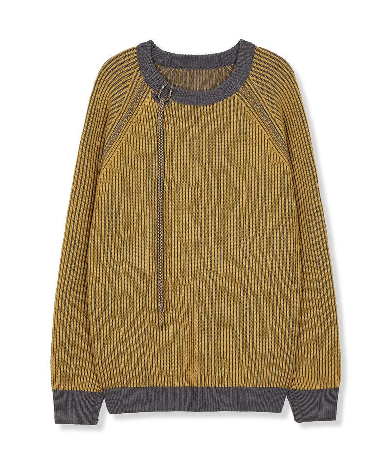 dublin reversible loose fit raglan knit yellow grey