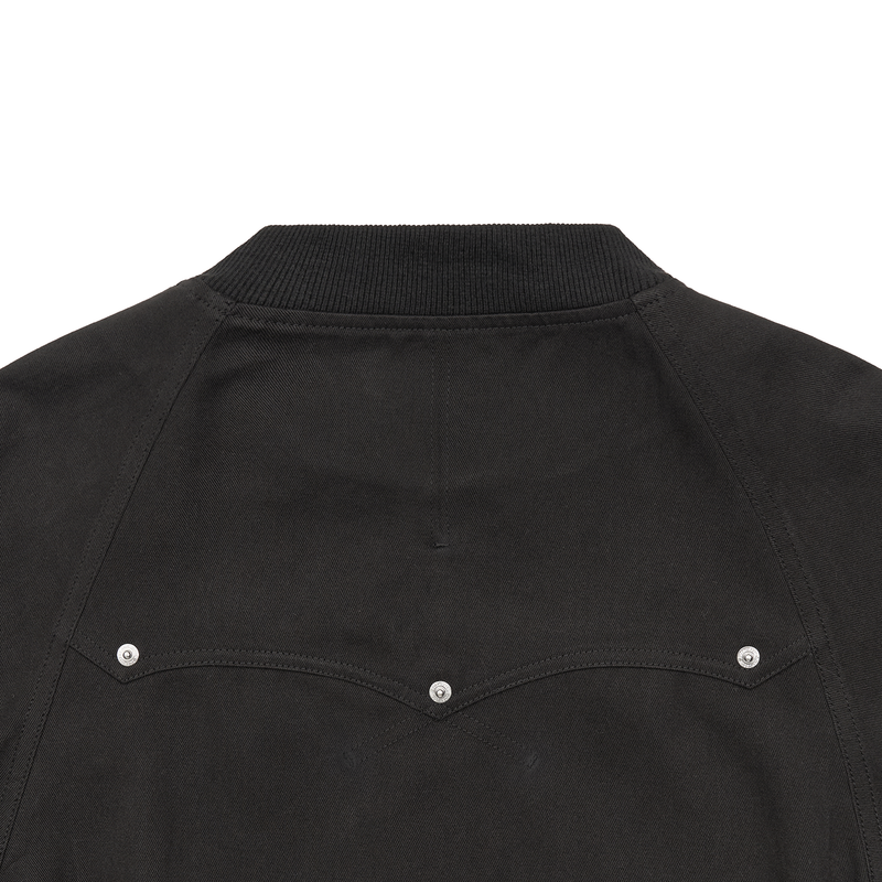BANDING CROPPED COTTON JACKET (BLACK)