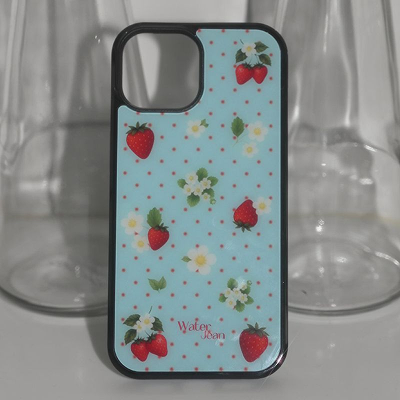 WATERJEAN（ウォータージン）の「[MADE] フルーツドットケース (ストロベリー) - ブルー（スマホグッズ/小物）」
