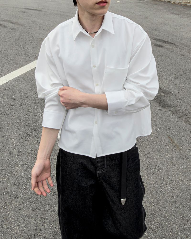 Aon Basic Cropped Shirt