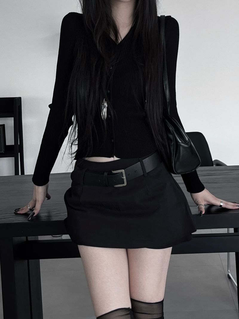 V-neck care cardigan (2color)