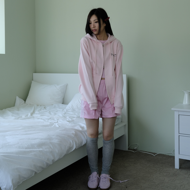 KIRIGIRL HOODIE ZIP UP _PINK