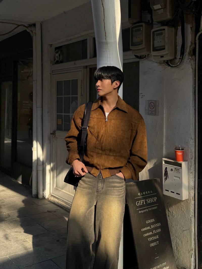 Sage suede jacket