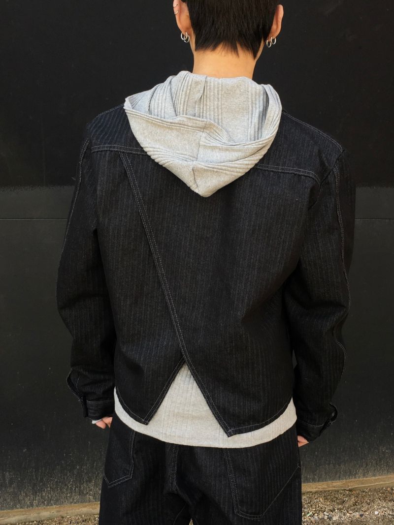 [SET] Aubert Non-Faded Wrap Denim Jacket 2C