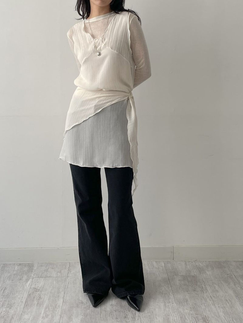[Scarf SET] Bambi Layered See-through Mini One Piece