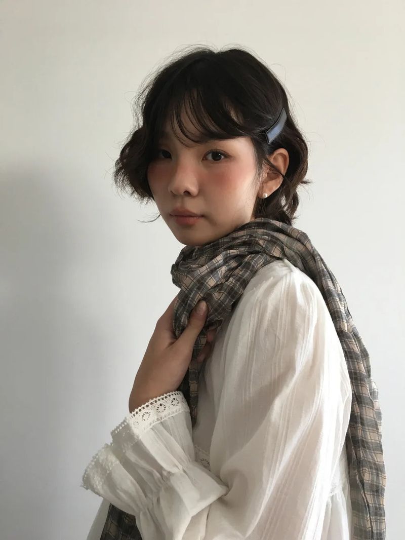 Kiki Pleated Check Scarf (2color)