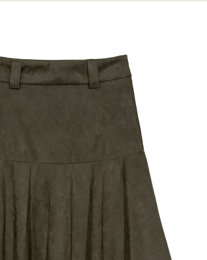 brondy matte suede asymmetric sk