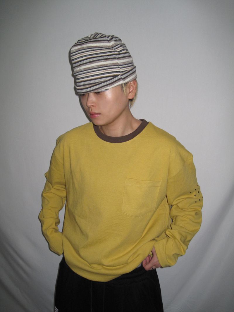 Pocket Contrast Ringer Long Sleeve T-Shirt(4c)