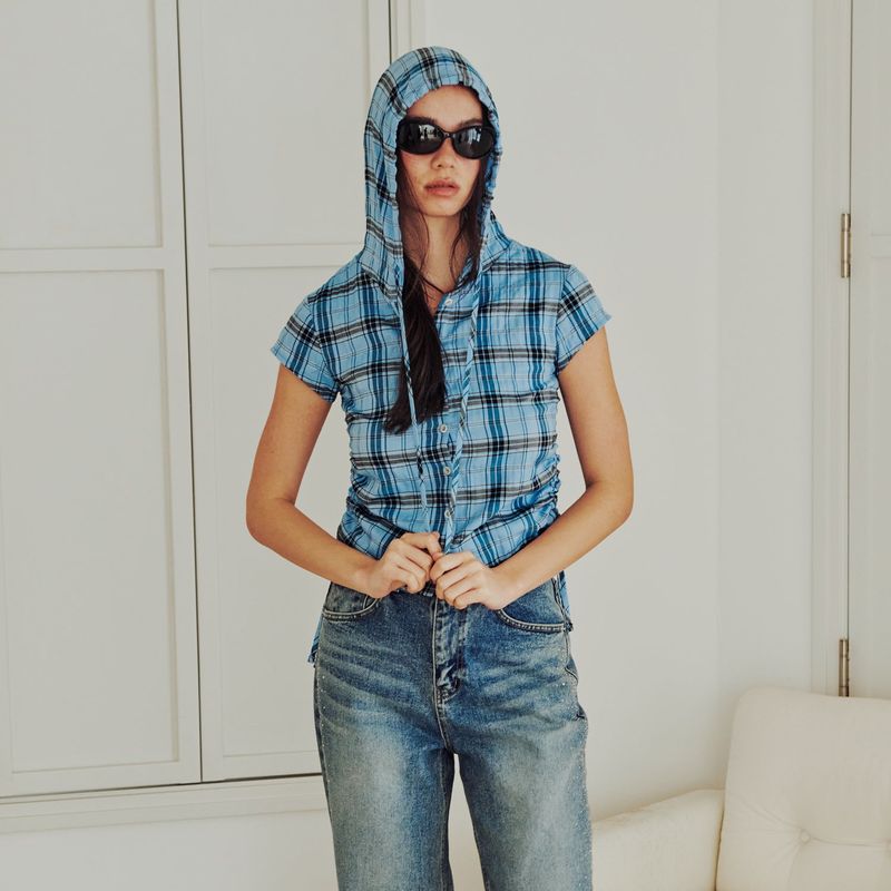 Hoodie String Shirts (BLUE)