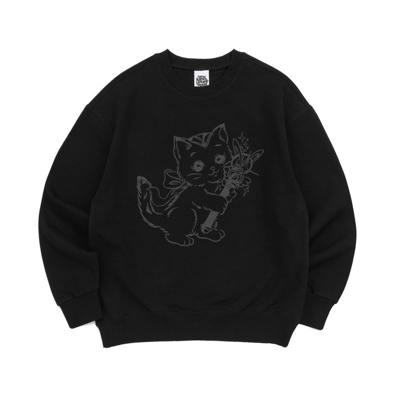 WAND CAT SWEATSHIRTS-BLACK